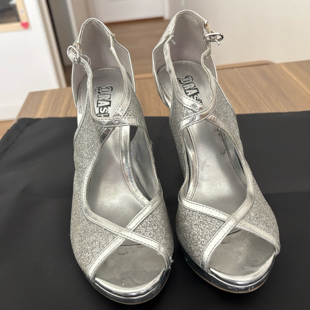 Brash Silver Sparkle Heels